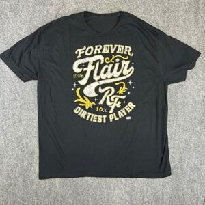 AEW Ric Flair Forever Flair T-Shirt Mens Black Dirtiest Player 16x Champion XL